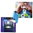 Microscópio portátil para crianças da Pwtool, brinquedo óptico com lente e corpo compacto para exploração científica infantil