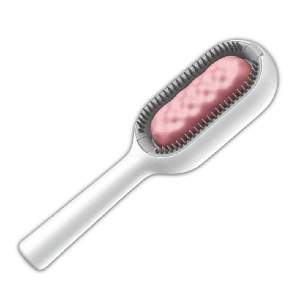 Escova de toilettagem para animais de estimação Searchi, material de toque suave na cor rosa, ideal para remover nós e pelos.