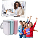 Impressora de etiquetas portátil Dodocool, equipamento de escritório, mostrando a impressora compacta em uso.