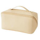 Necessaire de viagem grande capacidade Thrinwolf na cor bege, com compartimentos para maquiagem e itens pessoais.