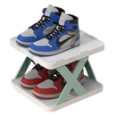 Organizador de sapatos com múltiplos níveis azul da Hoksml, ideal para armazenamento e organização de calçados em diferentes camadas.