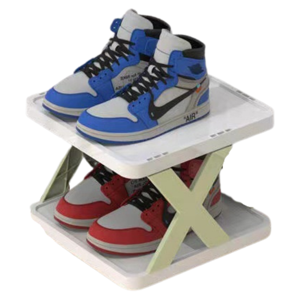 Organizador de sapatos com múltiplos níveis, verde, da marca Hoksml, ideal para organizar calçados de forma eficiente.