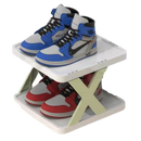 Organizador de sapatos com múltiplos níveis, verde, da marca Hoksml, ideal para organizar calçados de forma eficiente.