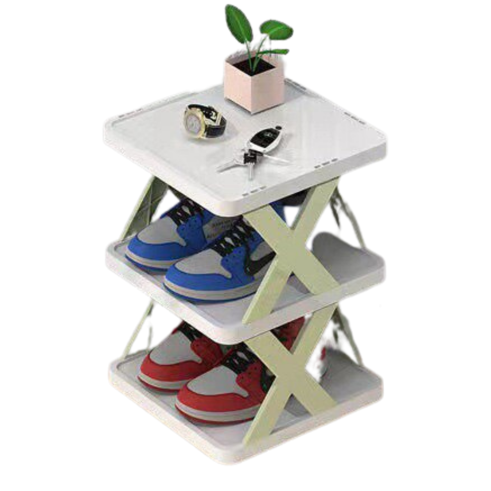 Organizador de sapatos em múltiplos níveis Hoksml verde, armazenamento eficiente para calçados em diferentes camadas.