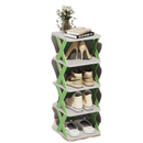 Organizador de calçados Hoksml com múltiplos níveis, prateleiras verdes para armazenamento eficiente de sapatos.