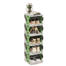 Organizador de sapatos com múltiplos níveis Hoksml, estrutura verde, espaço para armazenamento eficiente de calçados.