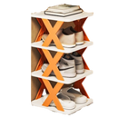 Organizador de sapatos em múltiplos níveis Hoksml na cor laranja, espaço para vários pares de sapatos.