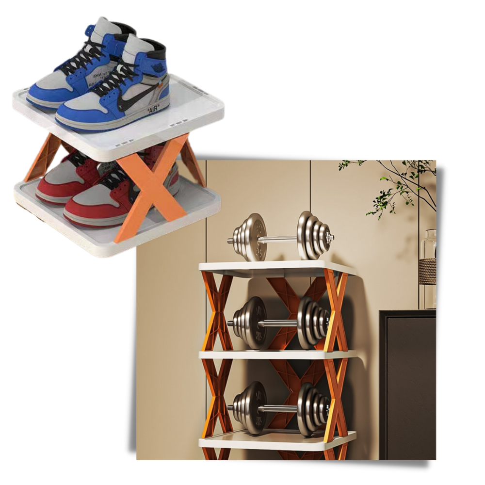Organizador de sapatos com múltiplos níveis da Hoksml, estrutura robusta para armazenamento eficiente de calçados.