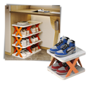 Organizador de calçados Hoksml com múltiplos níveis, espaço compacto e design eficiente para armazenamento de sapatos.