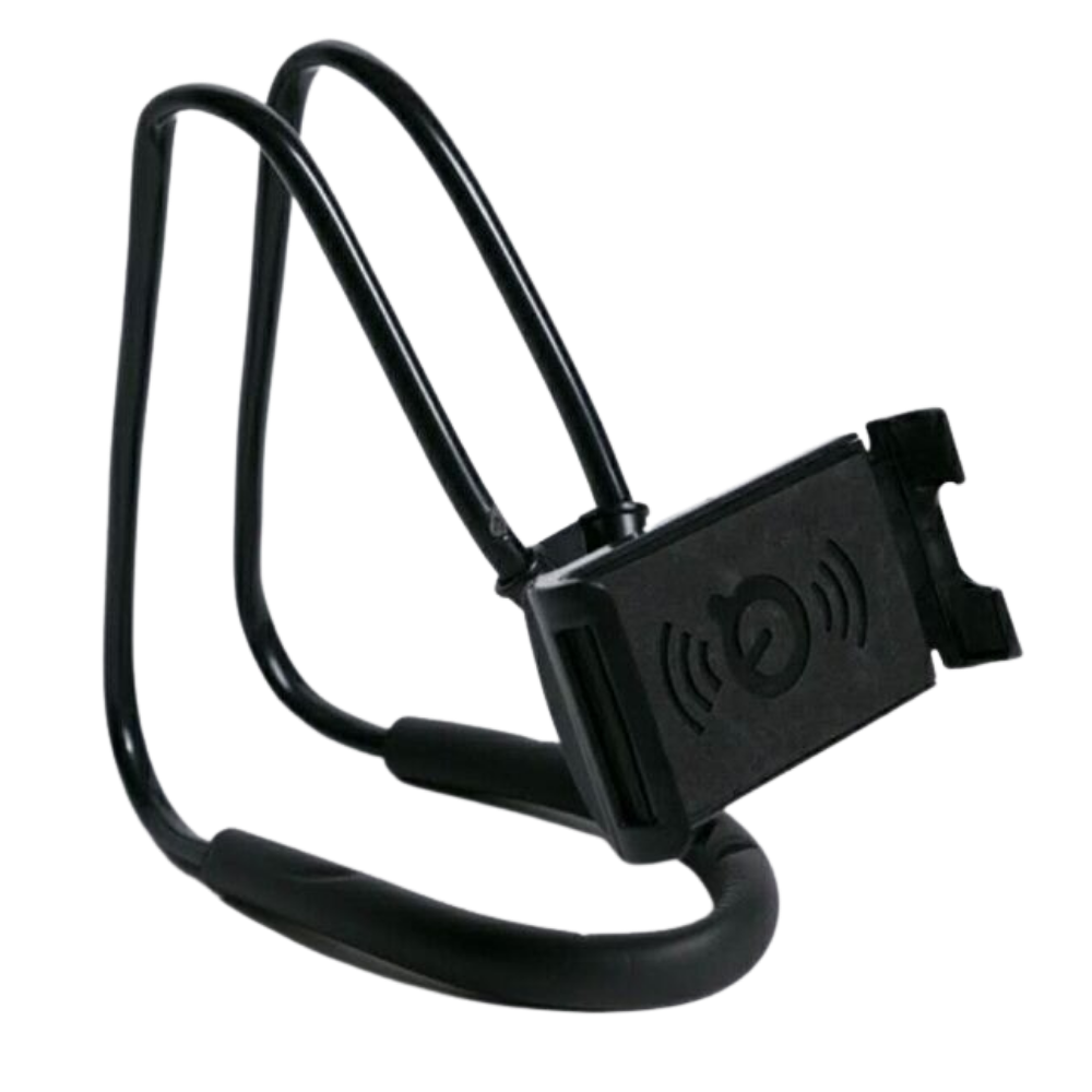 Suporte de telefone para o pescoço Imountek, acessório de telefonia preto com design ergonômico para uso confortável.