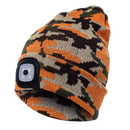 Gorro com luz LED laranja da marca Tools & Home Improvement, ideal para atividades ao ar livre e trabalhos noturnos.