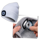 Gorro com luz LED da marca Tools & Home Improvement, feito de tecido macio, ideal para atividades ao ar livre e mãos livres.