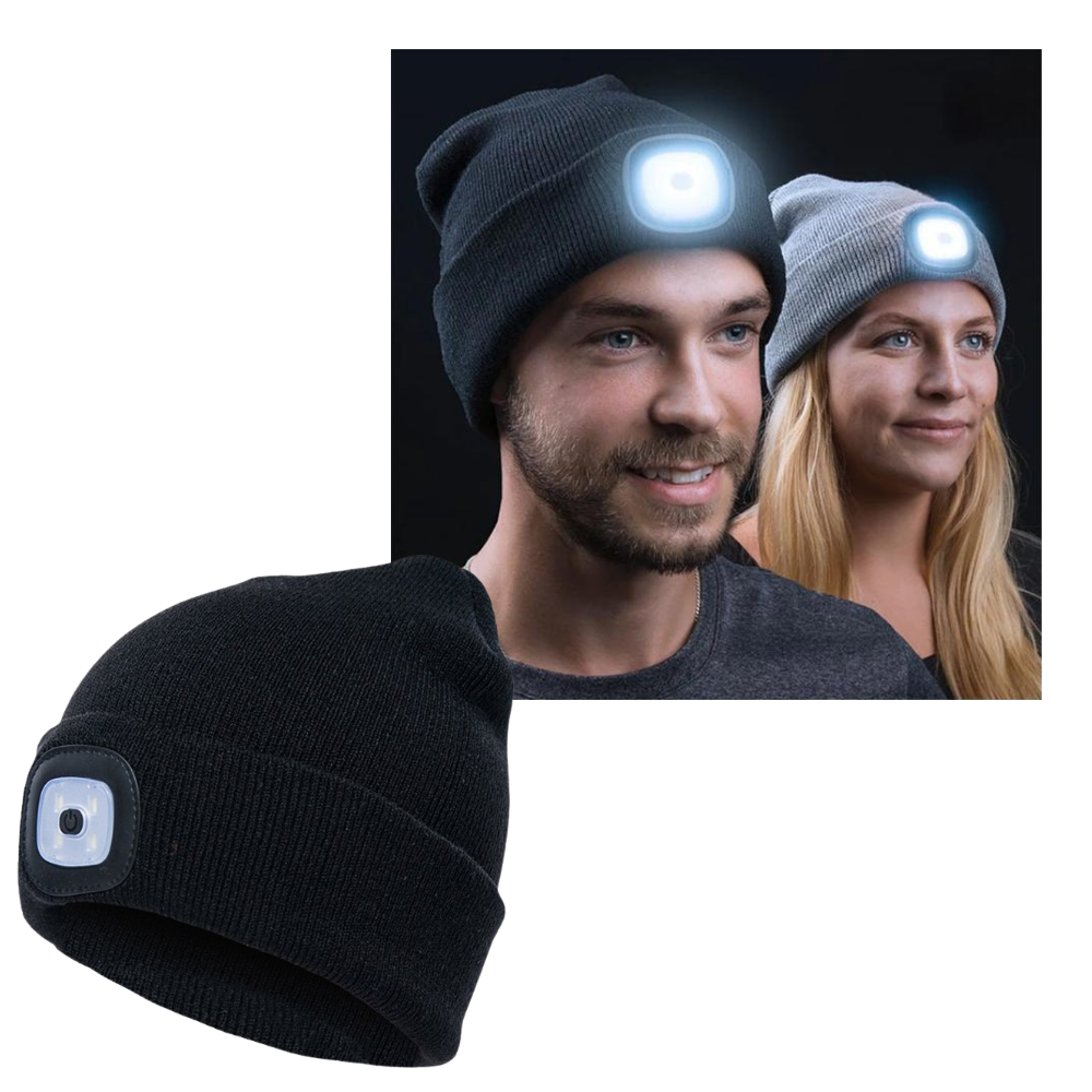 Chapéu boné com iluminação LED da marca Tools & Home Improvement, com luz brilhante de longa duração.