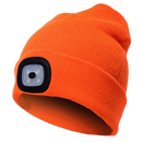 Gorro com luz LED laranja da marca Tools & Home Improvement, material macio e confortável para uso em ambientes escuros.