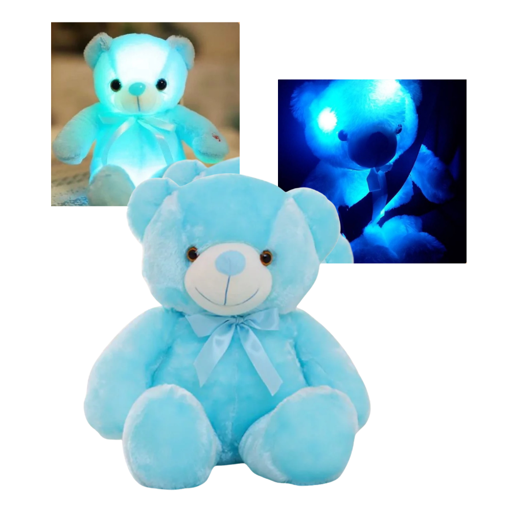 Urso de pelúcia com luz noturna da Binpure, uma pelúcia fofinha com luz suave para quarto de crianças.