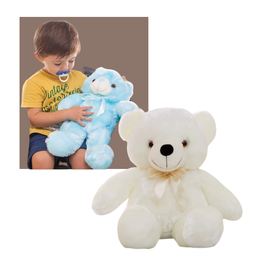 Luz noturna em forma de ursinho de pelúcia Binpure, com detalhes fofos e suave iluminação, ideal para quarto infantil.