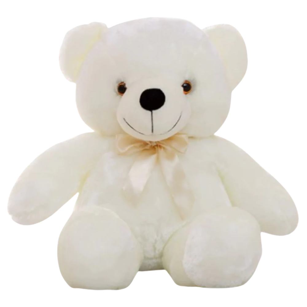 Boneco ursinho de pelúcia com luz LED branca, brinquedo e figura decorativa da marca Binpure.