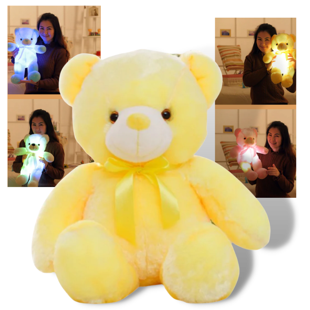 Boneco de pelúcia urso com luz noturna da Binpure, fofura e aconchego para o quarto infantil, com luz de LED suave.