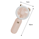 Ventilador USB de bolso Muyan com luz LED, portátil para aquecimento e refrigeração, compacto e eficiente.