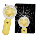 Ventilador USB de bolso Muyan com luz LED, portátil e compacto para resfriamento e aquecimento.