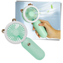 Ventilador USB de bolso Muyan com luz LED, portátil, ideal para resfriar e iluminar ambientes pequenos.