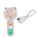 Ventilador USB de bolso Muyan com LED, portátil, ideal para resfriar e iluminar, compatível com carregamento rápido.