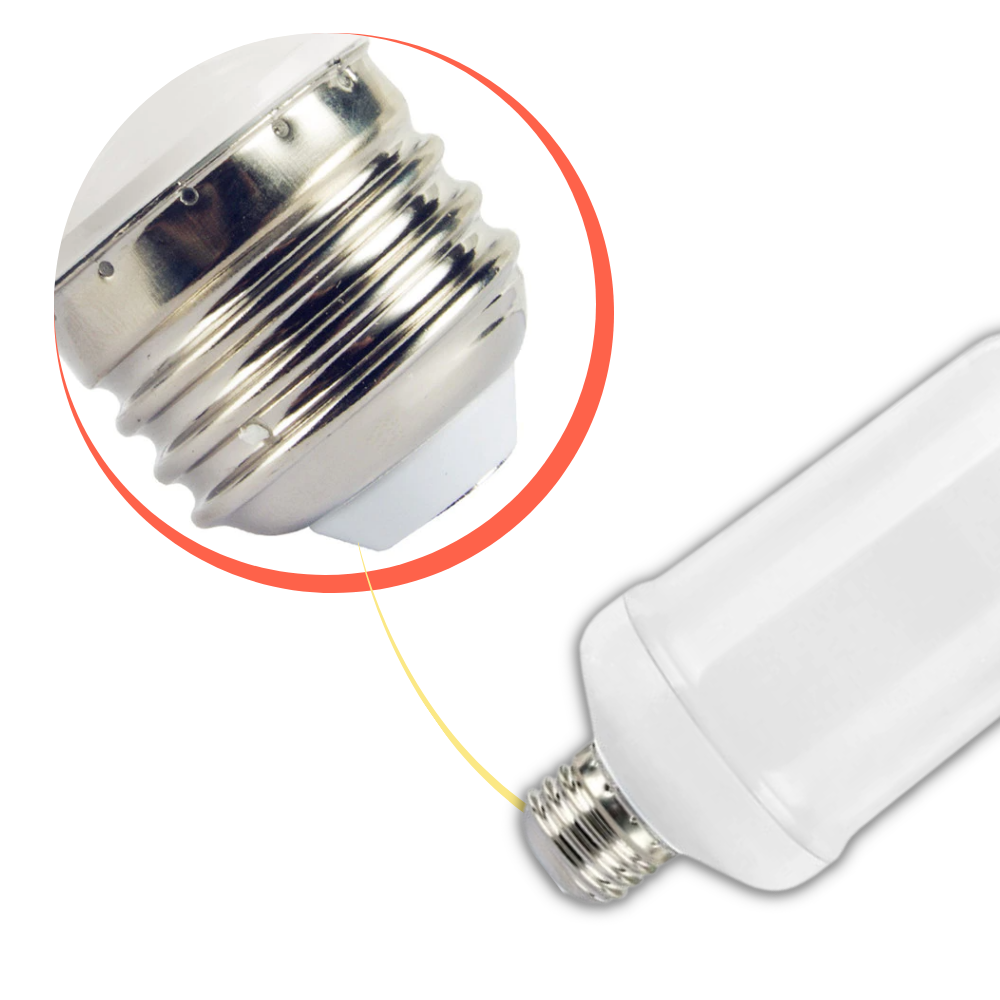 Lâmpada LED efeito chama da marca Nafxzy, com design de lâmpes universais e luz brilhante semelhante a uma chama.