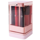 Estojo de armazenamento para gloss da Uncosinb, trousse de toilette rosa com compartimentos para batons e cosméticos.