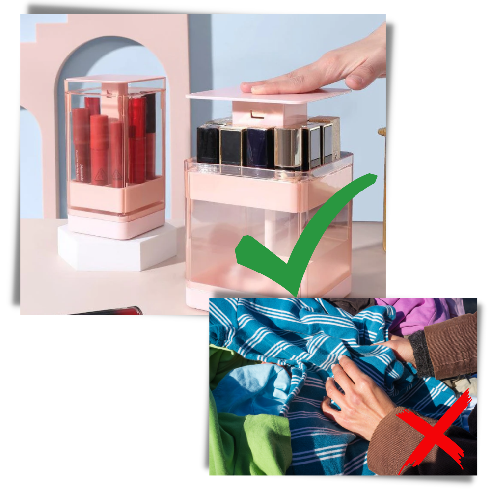 Organizador de maquiagem Uncosinb para batons em caixa de armazenamento de 27L, ideal para organizar gloss e produtos de beleza.