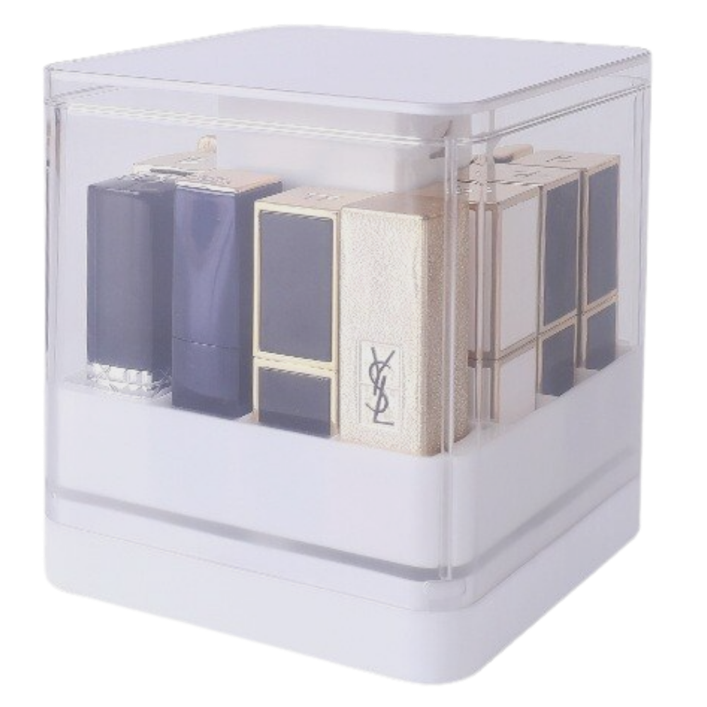 Estojo de armazenamento para gloss da Uncosinb, compartimentos branco para organizar batons e produtos de beleza.