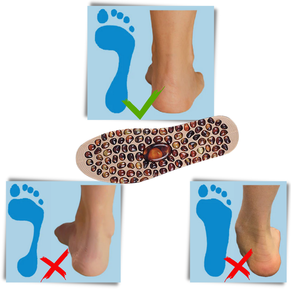 Palmilha interna massante com padrão de pedras para cuidado dos pés, da marca Frcolor, ideal para correção postural e conforto.
