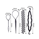 Kit de acessórios para cabelo Andoer com elásticos, grampos e fitas para penteados e trançados.
