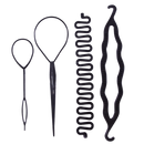 Kit de acessórios para cabelo da Andoer com elásticos, grampos e fitas para penteados e trançados de cabelo.
