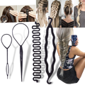 Conjunto de acessórios para cabelo Andoer para trançar, com elásticos e grampos, ideal para penteados elegantes.