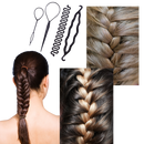 Kit de acessórios para cabelo Andoer com elásticos, grampos e ferramentas para trançar cabelos com resultados profissionais.