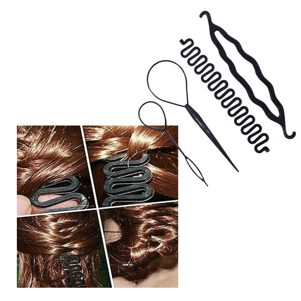 Kit de acessórios para cabelo Andoer com grampos e elásticos resistentes para penteados e tressas duráveis.