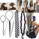 Conjunto de acessórios para cabelo Andoer para trançar, com elásticos e grampos, ideal para penteados elegantes.