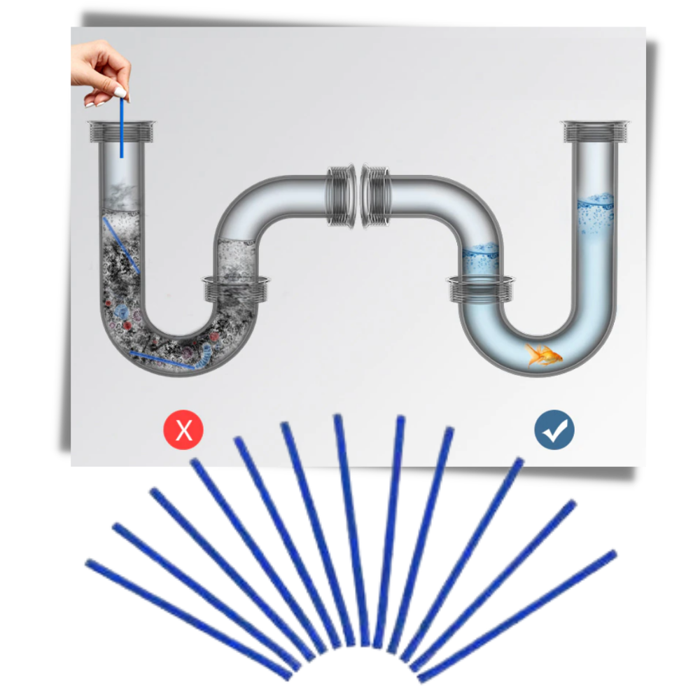 Conjunto de 12 bastões de limpeza para pia da marca Simyoung, ideal para limpeza eficaz de casa e manutenção do lavatório.