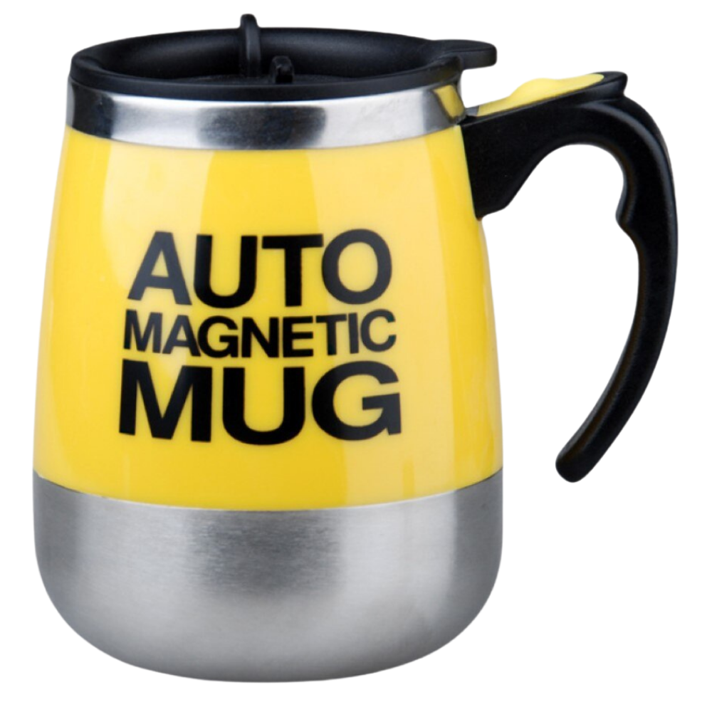 Xícara magnética para remuage automático, produto de artes de mesa na cor amarela, marca genérica, com design funcional e moderno.