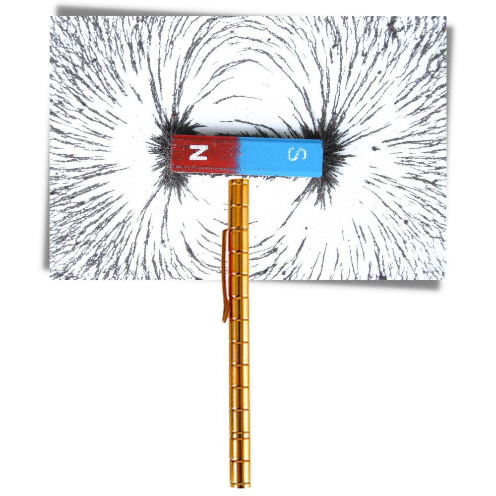 Caneta magnética anti-estresse Qhou para escrita e desenho, com design de construção magnética em imagem.