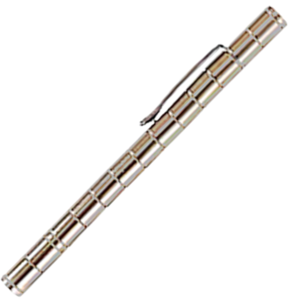 Caneta magnética anti-estresse Qhou de metal prateado para escrita e desenho, com design compacto e moderno.