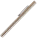 Caneta magnética anti-estresse Qhou de metal prateado para escrita e desenho, com design compacto e moderno.