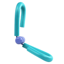 Equipamento de fitness para as pernas Tenflyer, treinamento e exercícios de musculação, imagem com detalhes em azul.