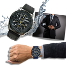 Relógio Curren de quartzo de luxo à prova d'água, com pulseira de couro e mostrador elegante, ideal para ocasiões formais.