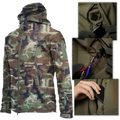 Jaqueta militar Tacvasen para roupas de exterior, com bolsos e design resistente, ideal para atividades ao ar livre.