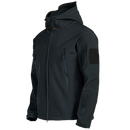 Jaqueta militar preta Tacvasen, veste de roupas de uso ao ar livre, com detalhes robustos e estilo tático.