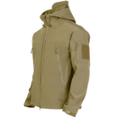 Jaqueta militar Tacvasen em tecido caqui para roupas de exterior, com detalhes funcionais e estilo robusto.