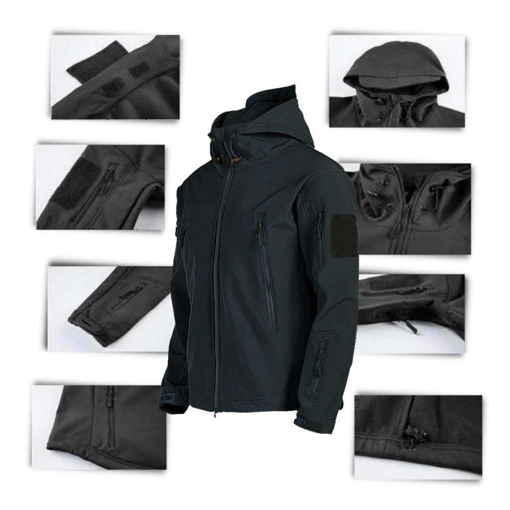 Jaqueta militar Tacvasen, vestuário de exterior com design robusto, bolsos e tecido resistente para atividades ao ar livre.