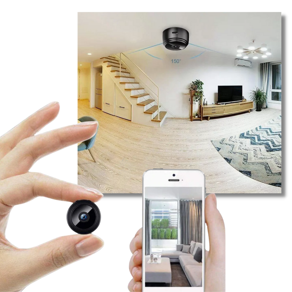 Mini câmera de vigilância sem fio Imshiehqt com lente de câmera, detector de movimento e design compacto para segurança doméstica