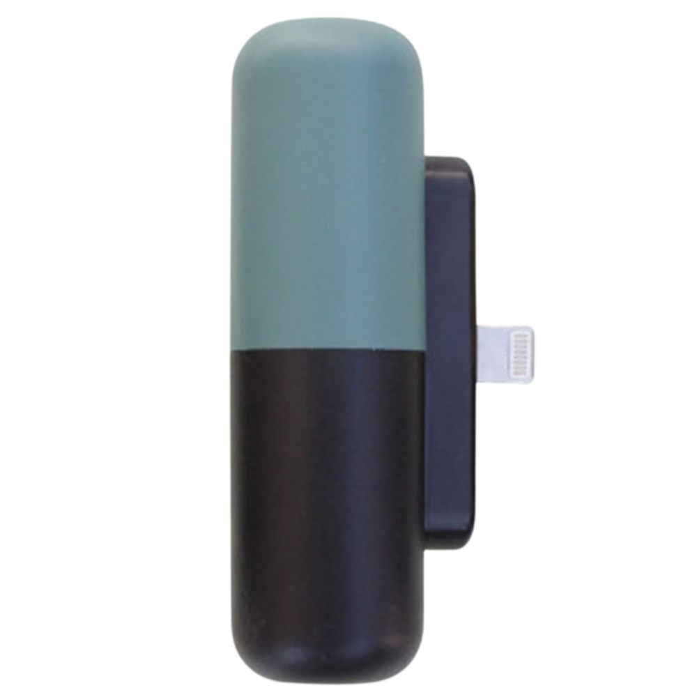 Carregador portátil em formato de cápsula azul da Hesxuno, compacto e leve, ideal para recarregar dispositivos em movimento.